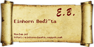 Einhorn Beáta névjegykártya